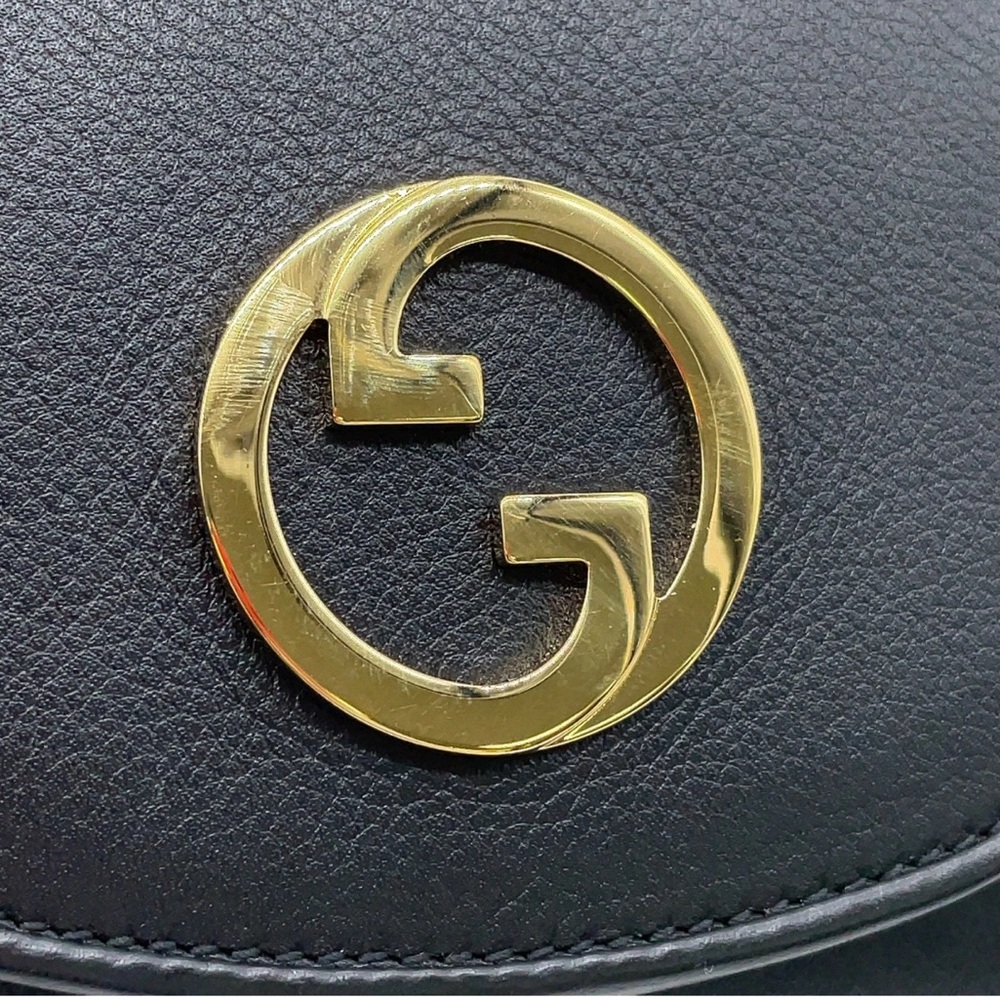 Auth Gucci Interlocking G Blondie Black Leather Chain Wallet & Dust bag - Picture 12 of 16